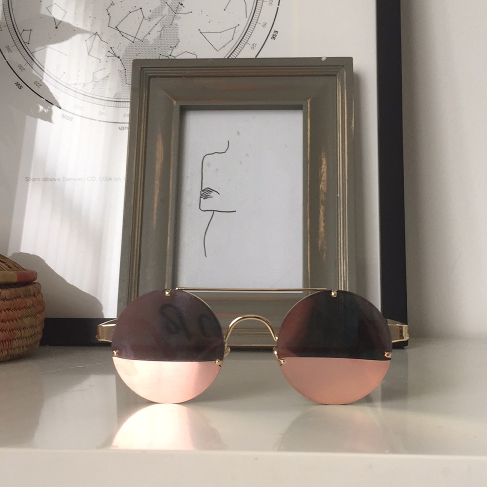 Rose gold rounded aviators